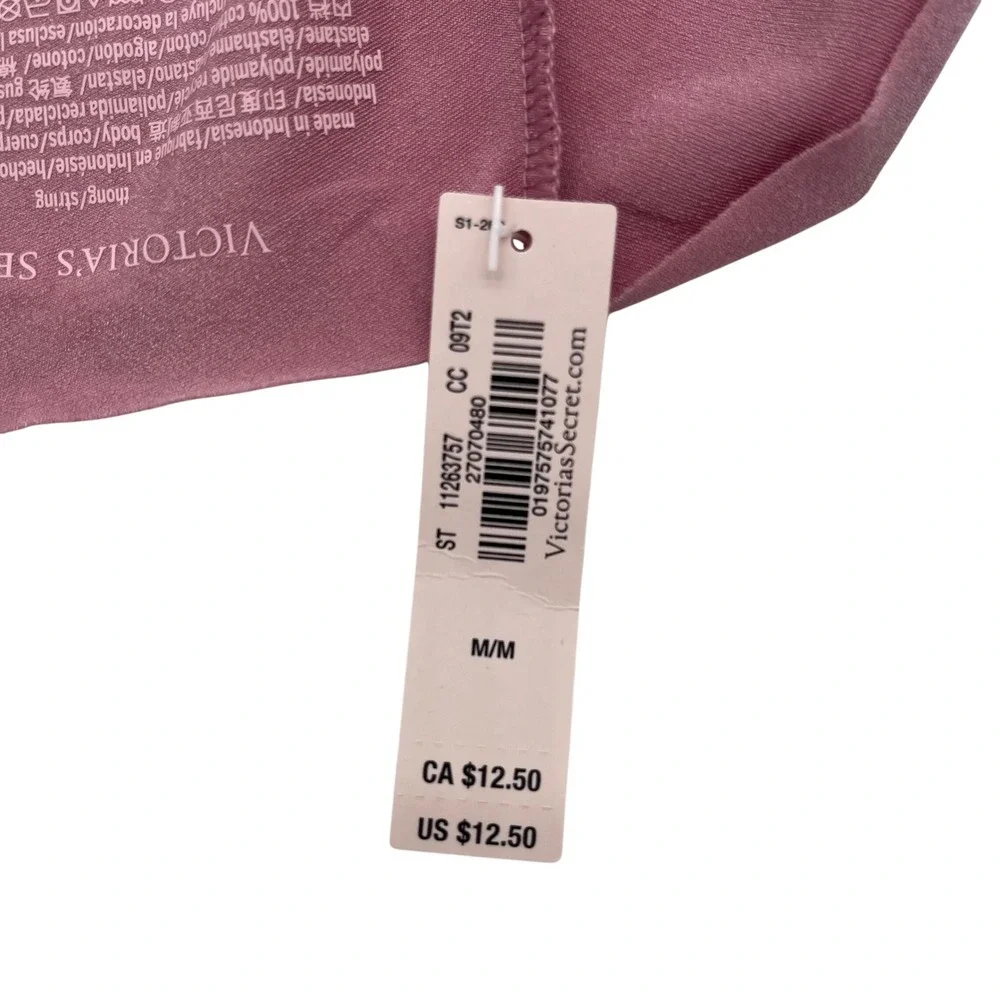 Victorias Secret Seamless No Show Thong Panty Mauve Pink 11263757 M